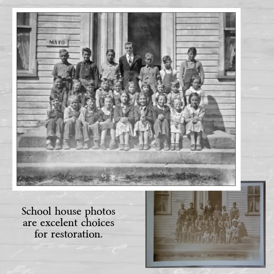 school photo from generations ago digitally restored