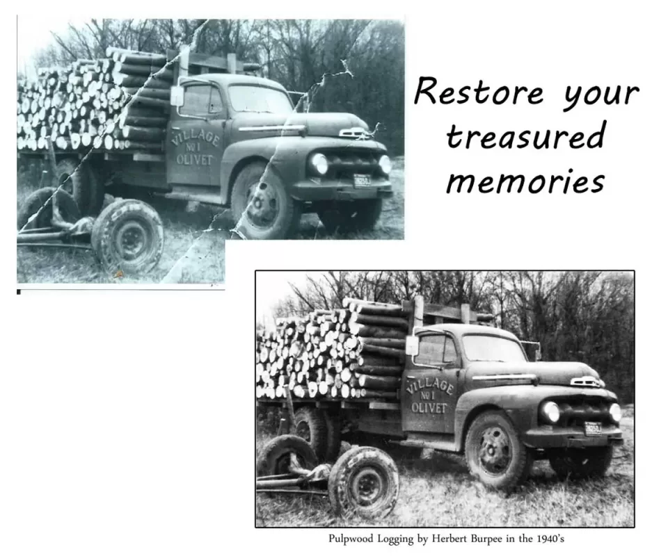 digital restoration to old photo